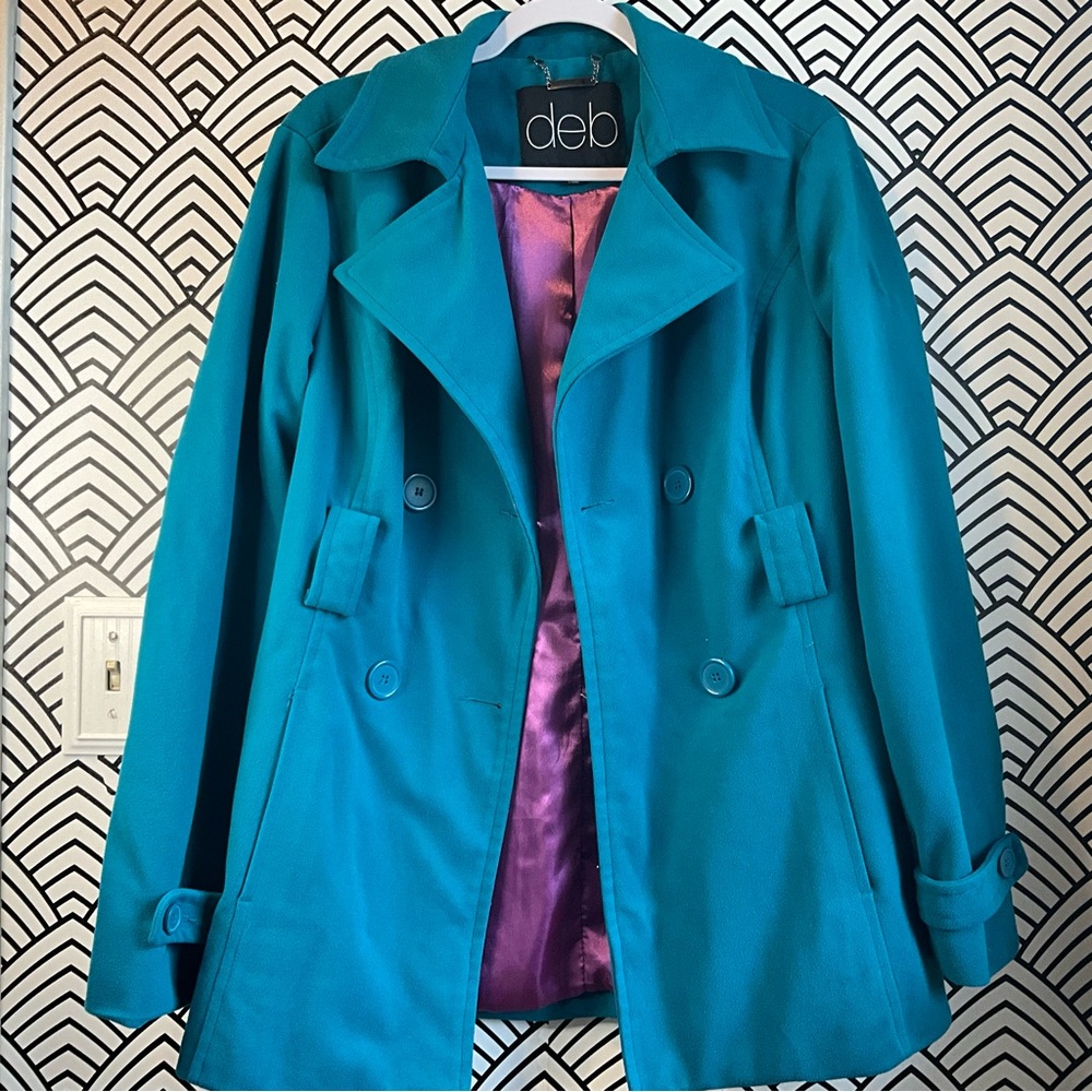 Vintage Y2K, Deb pea coat turquoise 2000s - Picture 3 of 3